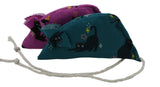 Black Cats Pack of 2 Catnip Mice - Purple and Dark Teal