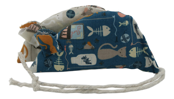 Favourite Things pack of 2 Catnip Mice - Blue and Cream