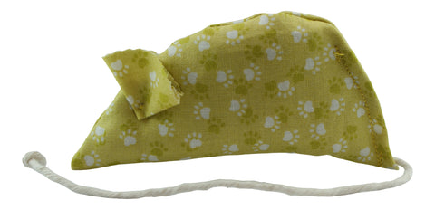 Pawprints on Yellow Catnip Mouse