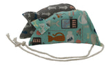 Teal Favourites and Fishbones pack of 2 Catnip Mice