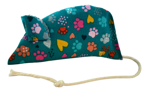 Pawprints on Teal Catnip Mouse