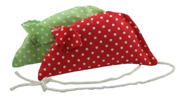 Spotty Pack of 2 Catnip Mice - Red and Green